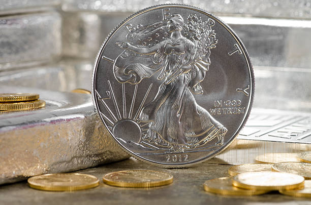 istock United States Silver Eagle Gold coins & bars 485714890