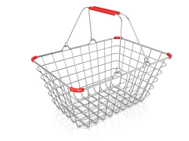 istock Steel wire shopping basket 485715296