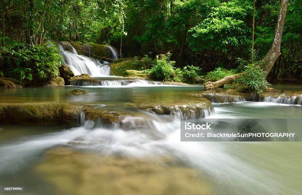 Water fall in tropical deep forest 2015 Stock Photo