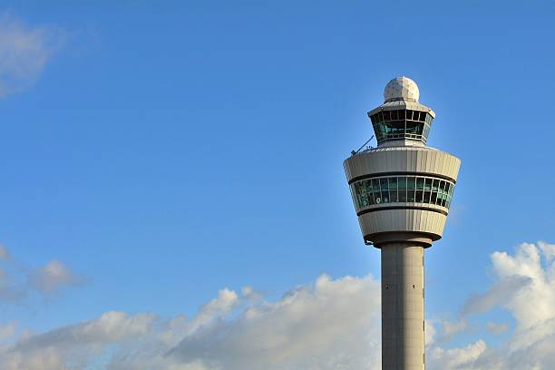 istock Air control tower at the Netherland Schiphol Airport 485722408