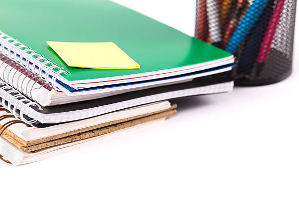 istock School and office accessories on white background 485725216