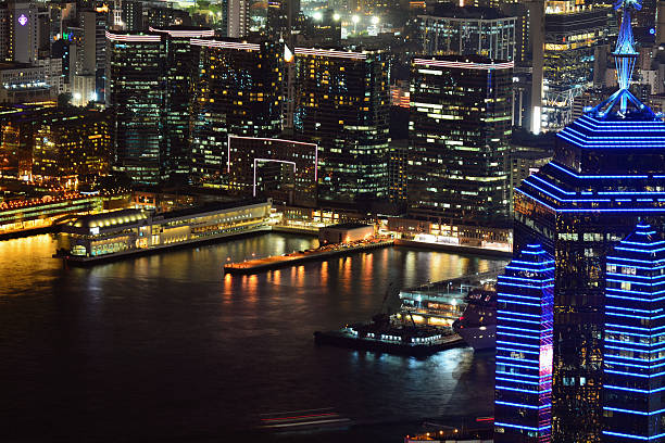 istock Hong Kong Building at night - View from Victoria Peak 485725284