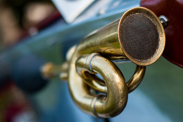 vintage car detail - horn stock photo