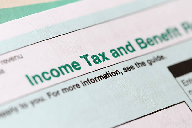 istock Macro income tax form 485730311