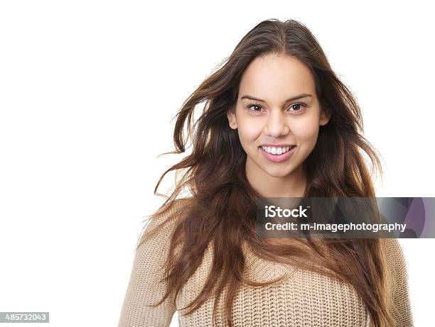 Close Up Portrait Of A Happy Young Woman Smiling Stock Photo - Download Image Now - 20-29 Years, Adult, Adults Only