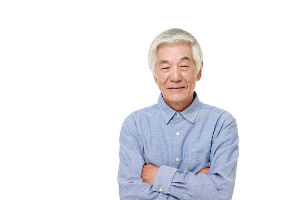 istock senior Japanese man smiles 485732162