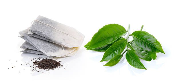 istock Teabag and tea Isolated on white background 485732296