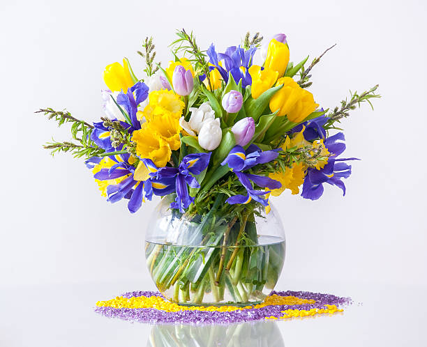 bouquet de fleurs de printemps - daffodil flower isolated cut out photos et images de collection