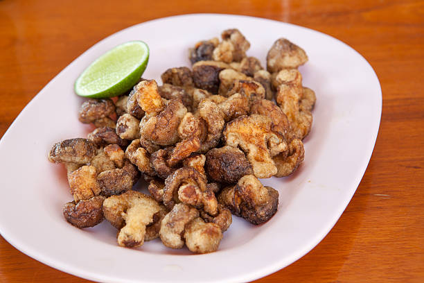 Mushroom fried  with soy sauce stock photo