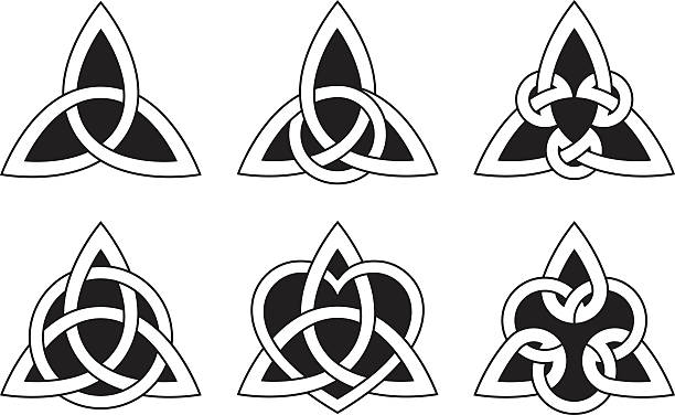 illustrations, cliparts, dessins animés et icônes de nœuds celtiques triangle - celtic knotwork