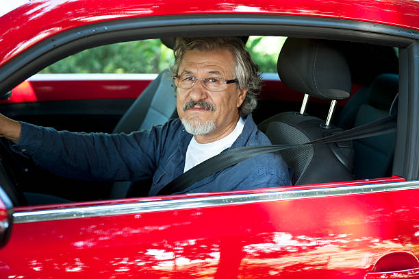 istock Senior Men in new car 485735381