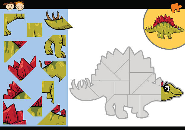 Ilustración de Dinosaurio De Historieta Rompecabezas Partido y más Vectores  Libres de Derechos de Dinosaurio - Dinosaurio, Rompecabezas, Alegre - iStock