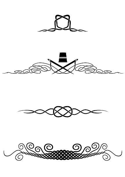 Vignettes of knots and loops vector art illustration