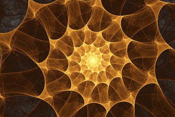 istock Computer-generated illustration of abstract fractal spiral tunnel 485736820