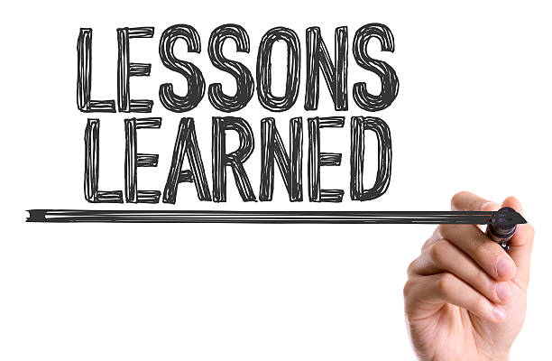 istock Hand with marker writing the word Lessons Learned 485737034