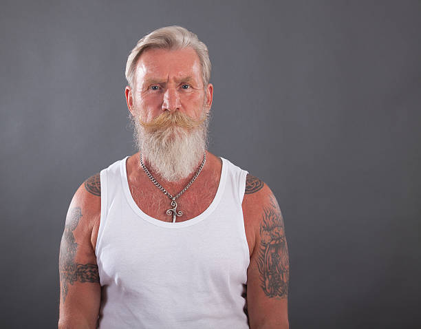 istock Portrait of man with long white beard 485737618