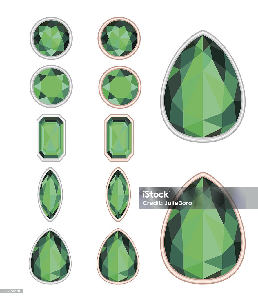 Satz von fünf Formen der Smaragd geschnitten - Lizenzfrei Accessoires Vektorgrafik