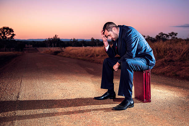 istock Frustrated businessman in the outback 485738204