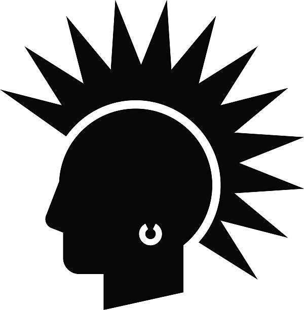 punk-symbol - frisur irokese stock-grafiken, -clipart, -cartoons und -symbole