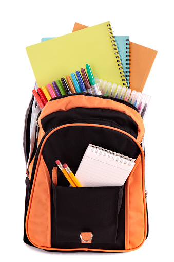 School bag with student supplies
