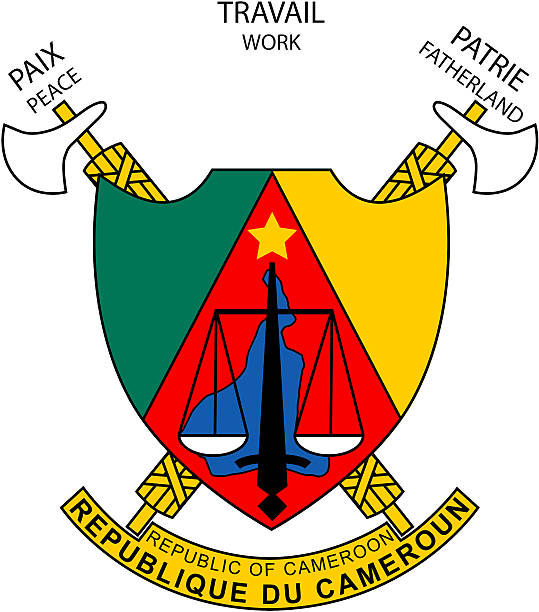 Coat of arms of Cameroon National coat of arms of the Republic of Cameroon. yaounde photos stock illustrations