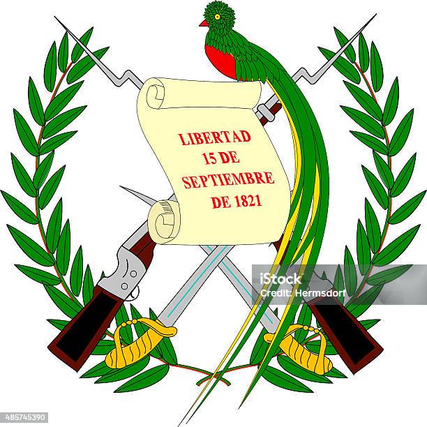Coat Of Arms Of Guatemala Stock Illustration - Download Image Now - 2015, Central America, Coat Of Arms