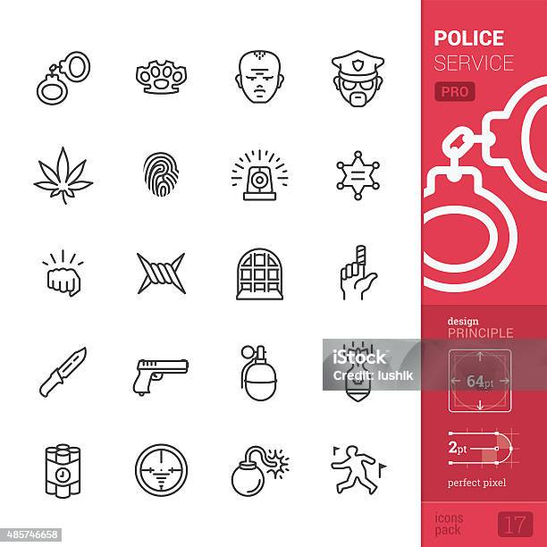 Police Service Related Vector Icons Pro Pack向量圖形及更多大麻 - 大麻草圖片 - 大麻 - 大麻草, 恐怖主義, 手扣