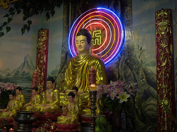 Buddha statues at Quoc Tu Pagoda, Saigon, Vietnam