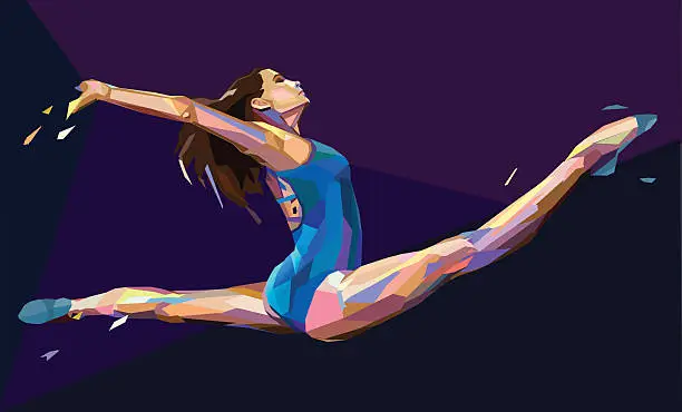Vector illustration of Vector illustration of gymnast girl
