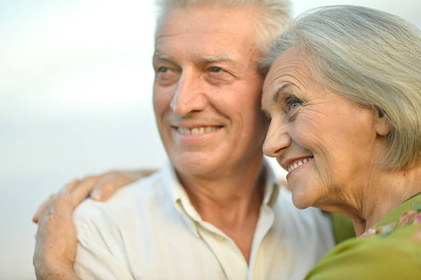 istock Senior couple on  sky background 485751448
