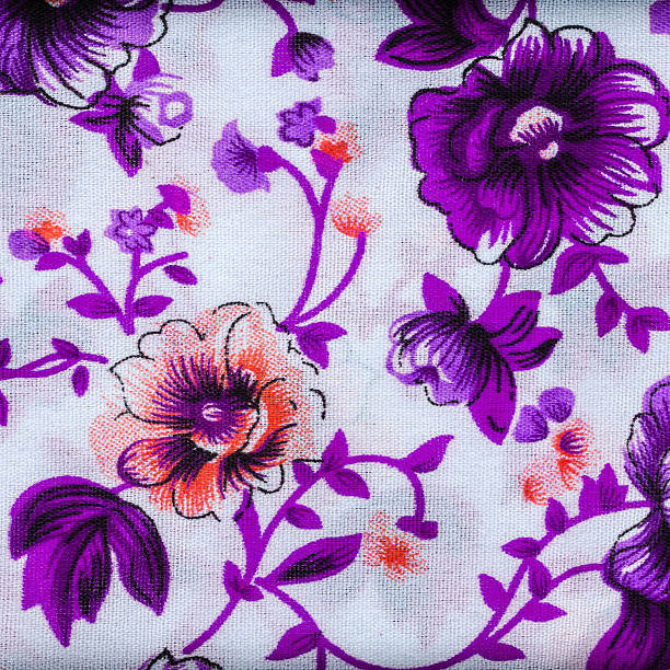 istock Print fabric with many flowers 485751754