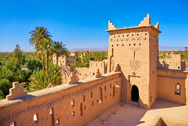 Kasbah Amahidil in Skoura Oasis, Ouarzazate district, Morocco Kasbah Amahidil in Skoura Oasis, Ouarzazate district, Morocco ksar stock pictures, royalty-free photos & images