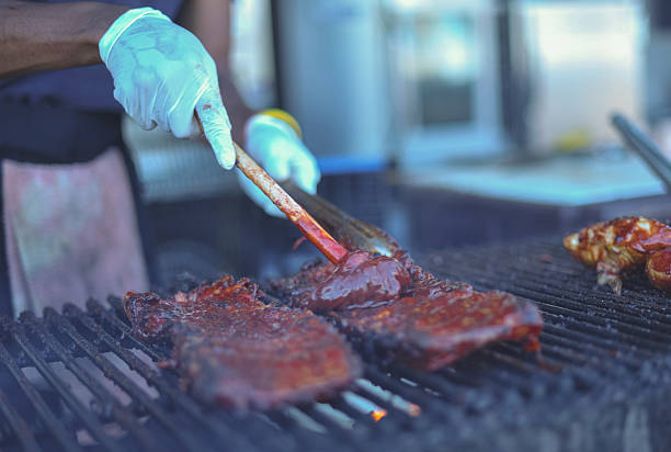 istock Grilling Bbq barbecue, barbeque Pork Ribs At Summer Party 485760832