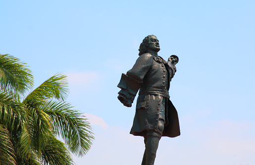 Statue of Don Blas de Lezo Cartagena Colombia. fort Castillo San Felipe