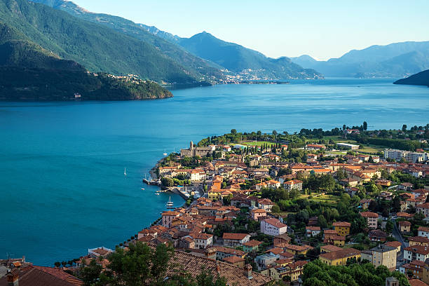 Gravedona by Lake Como View on Town of Gravedona by Lake Como, Italy lake como photos stock pictures, royalty-free photos & images