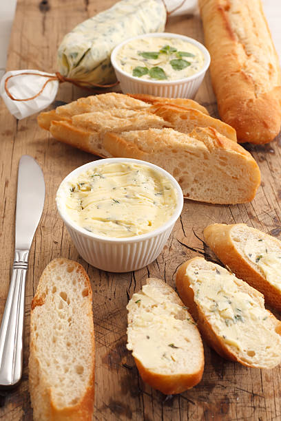 istock garlic bread compound butter herb baguette thyme rosemary coriander oregano 485765118