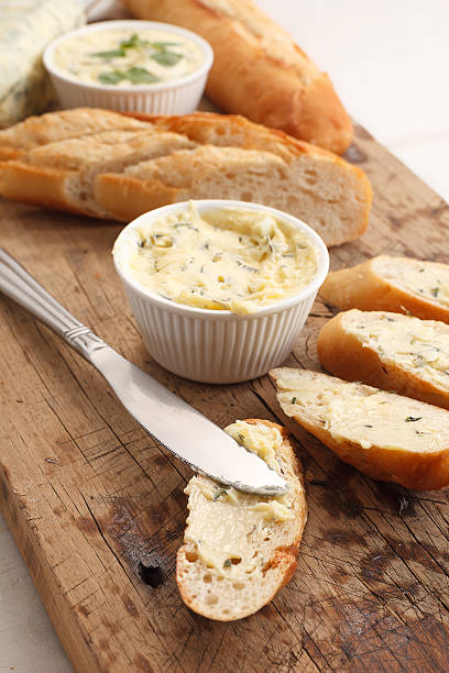 istock garlic bread compound butter herb baguette thyme rosemary coriander oregano 485765126