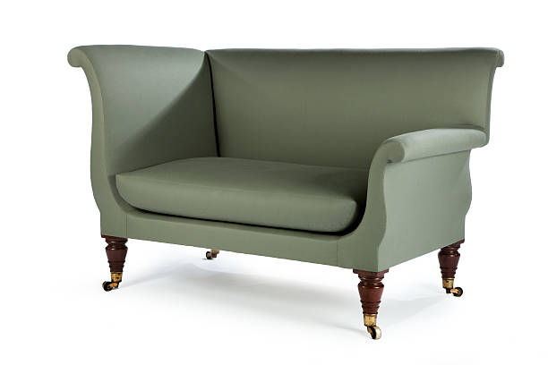 istock Retro style green sofa sixties, seventies style old and antique 485765920