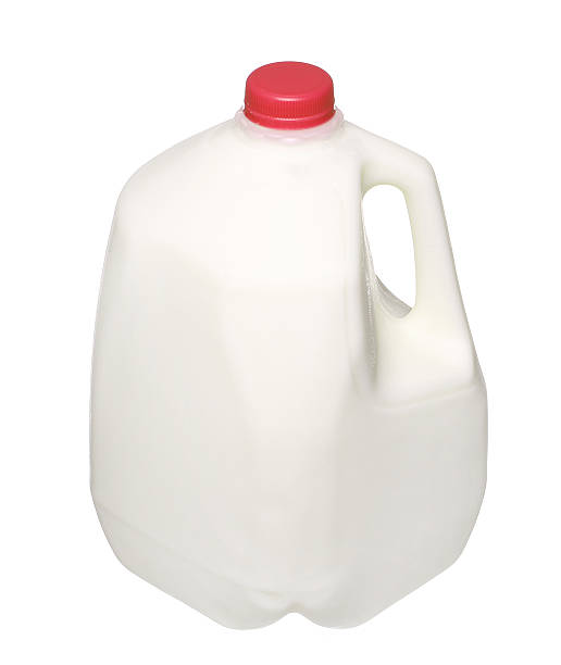 istock gallon Milk Bottle with Red Cap Isolated on White 485767424