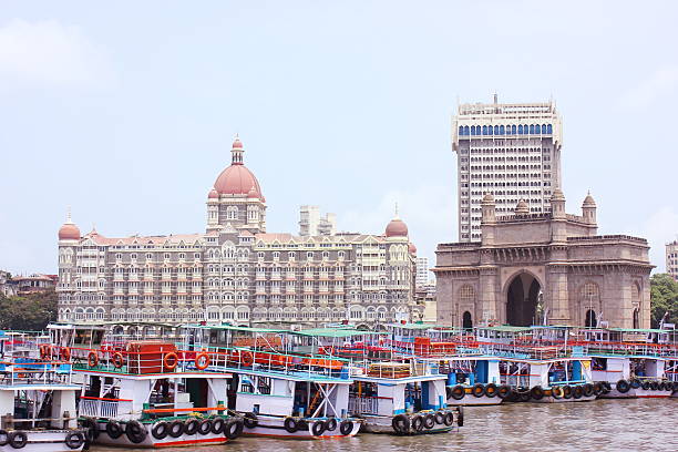 istock Mumbai - Gateway of India and Taj hotel 485767700