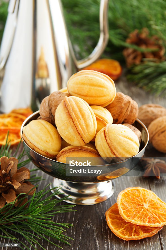 Cookies "nuts" with condensed milk and nuts. 2015 Stock Photo