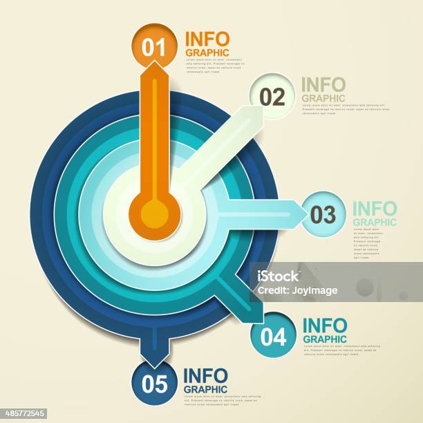 Paper Pointer Infographic Elements Stock Illustration - Download Image Now - Concentric, Infographic, Arrow Symbol