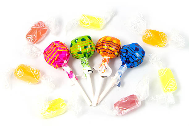 istock Lollipop Candy Colorful on white background 485772784