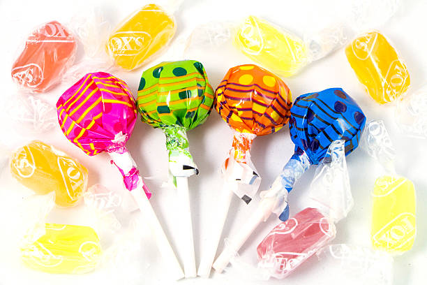 istock Lollipop Candy Colorful on white background 485772786