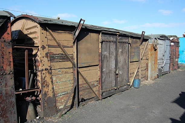 istock Old Railway Trucks Turned Into Storage Sheds, GCR, Quorn 485773301