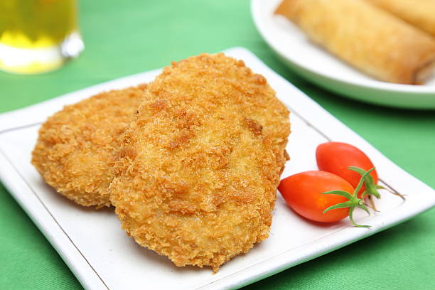 istock Japanese Croquette with beer and spring rolls 485773704