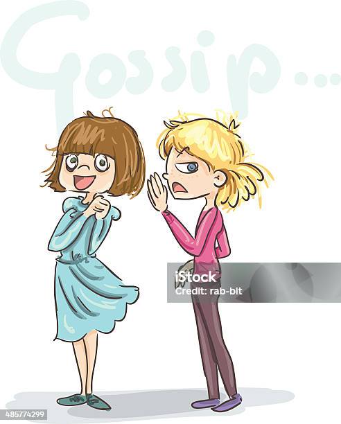 Two Girls Gossiping About Something Stock Illustration - Download Image Now - Teenager, Adult, Blond Hair