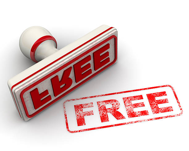 FREE. Seal and imprint Red stamp and imprint "FREE" on white surface free of charge photos stock pictures, royalty-free photos & images