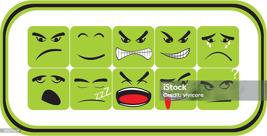 Emotisquare Emotisquare are square emoticon. Emoticon stock vector