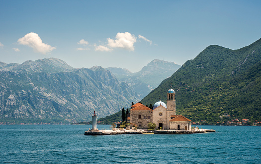 Our Lady of the Rock is small artificial island in front of Perast, Montenegro. 